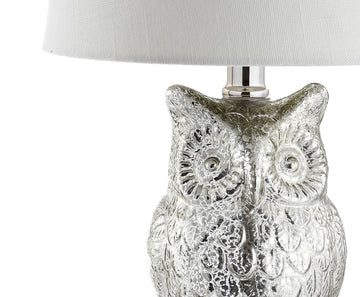 Night Owl 19" Glass/Crystal LED Table Lamp - JONATHAN Y